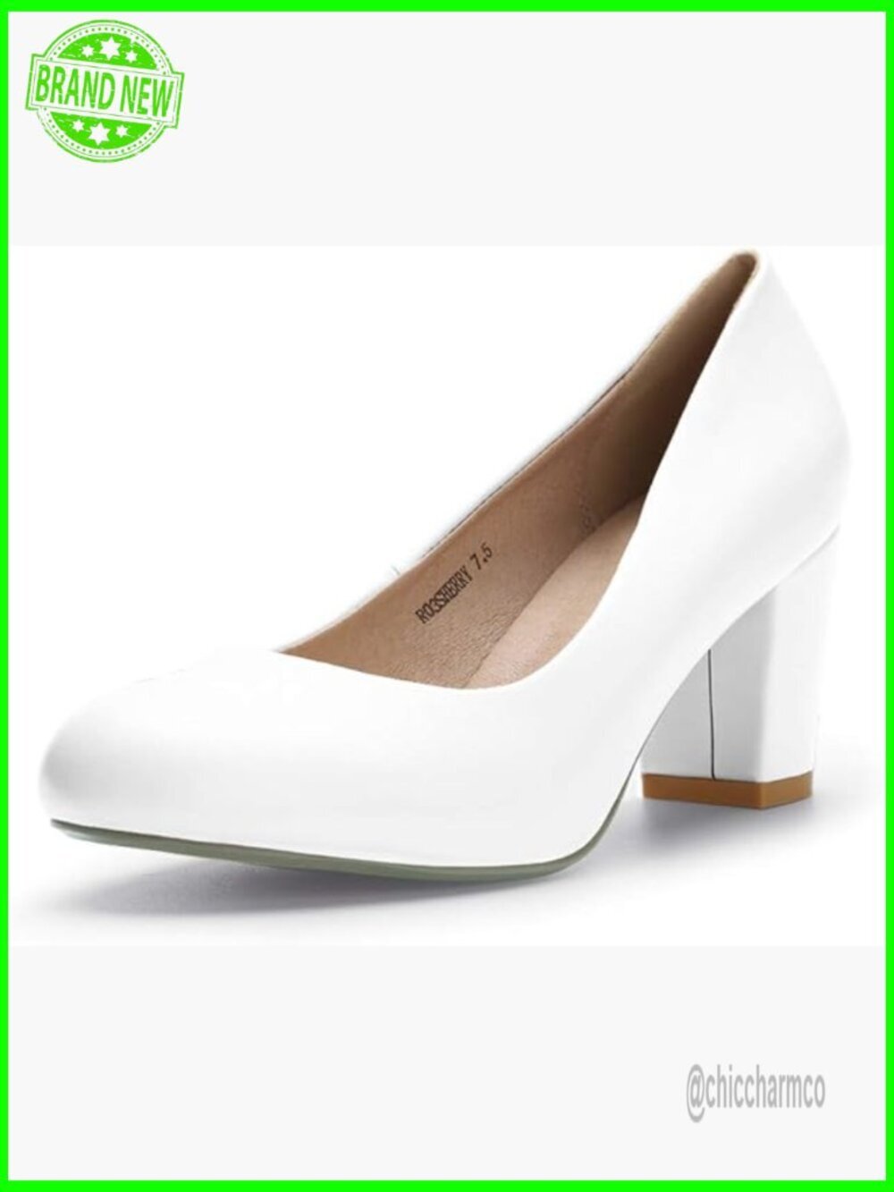 Dress Low Block Chunky Heels Pumps Closed Round Toe Shoes for Wedding Office